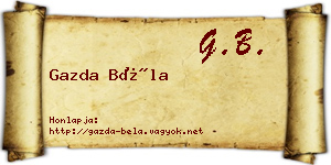 Gazda Béla névjegykártya